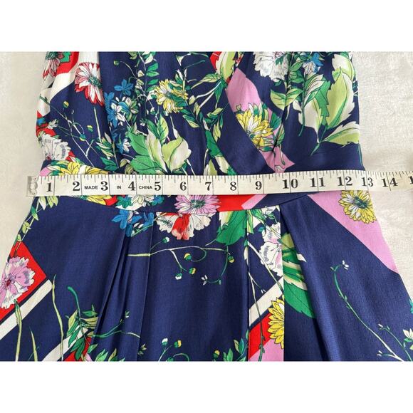 Anthropologie Maeve Spirited Midi Dress in Blue Motif Size 2P - Picture 13 of 13